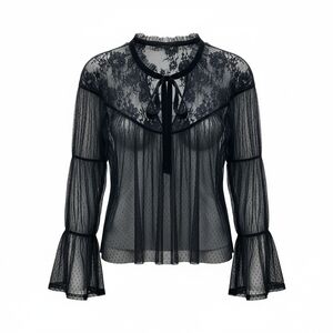 Zara Trafaluc Black Lace Blouse size Small